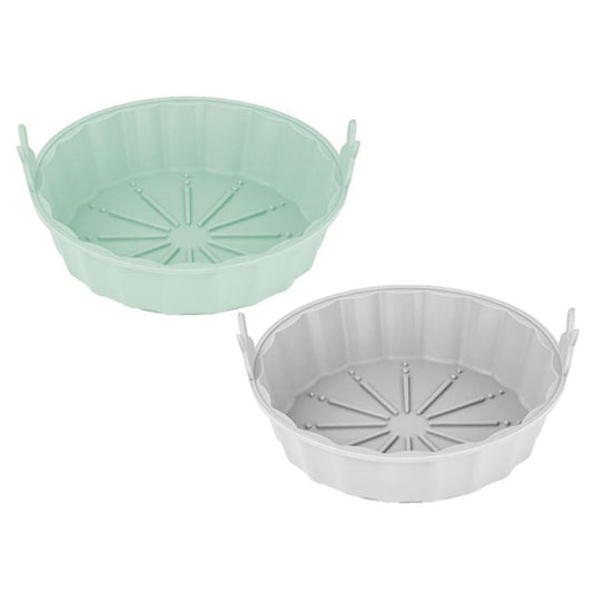 2x Silikonform für die 3L Heißluftfritteuse grün/grau