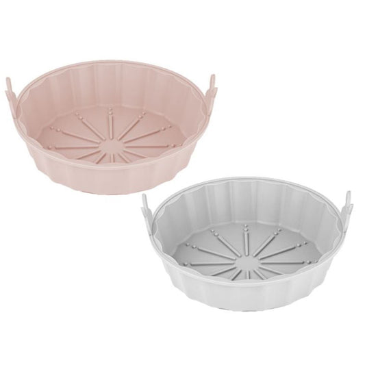 2x Silikonform für die 3L Heißluftfritteuse rosa/grau